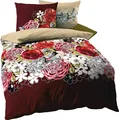 Kaeppel Linon / Renforcé Bettwäsche 135x200cm 2 tlg. Dolce Vita Bordeaux Creme Braun