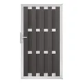 Groja WPC Fertigzaun Tor 100x180cm gerillt anthrazit - Rahmen EV1 AusfĂĽhrung: DIN links 4250260966622