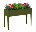 WESTMANN Vedura M | Metall Balkon Hochbeet | Olive | Pflanzkasten auf Arbeitshöhe | 100x30x80 cm | pulverbeschichteter Stahl | wetterfest