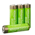 Amazon Basics 4er-Pack wiederaufladbare AA-NiMH-Batterien mit hoher Kapazität, 2400 mAh, 1,2 V, bis zu 400-mal aufladbar, vorgeladen