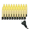 Retro Weihnachtsbaum-Lichterkette mit LED Filament Kerzen, klassische Baumbeleuchtung mit austauschbaren E10 Leuchtmittel, Weihnachtsbeleuchtung für Innen, nostalgie (creme, 20 Kerzen - ca. 9,5 m)