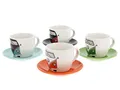 BRISA VW Collection - Volkswagen Keramik Espresso-Tassen-Kaffee-Tee-Cappuccino-Set im T1 Bulli Bus Design (Bus Front/4 Farben/4ER SET/100ml)