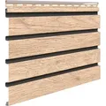 VOX Fassadenpaneele Außenlamellen 3D-Holzdekor FRONTO - Wasserfest und UV-Beständig - Für Fassade und Balkon - 295x28,3cm - 10er Set - Eiche hell - Braun