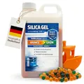 SPEED-BUSTER Silica Gel 2LBS (907g) 2–5mm – präzise dosierbar aus Kanister für 3D Drucker Filament Pods – Silica Kugeln regenerierbar mit Farbindikator Orange-Grün – Silikat Trockenmittel