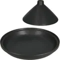 Tajine Steingut blau schwarz Schale mit Deckel Ofenform Schmor-Topf