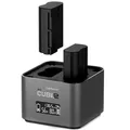 Hähnel - ProCube 2 - DSLR Duo Charger - für Nikon - EU/UK/USA Stecker - Ladegerät für EN-EL14, EN-EL15 und EN-EL25 Akkus - Eingebaute USB-Ladebuchsen & AA-Steckplätze