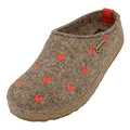 HAFLINGER Grizzly Cuoricini Filzpantoffel Herz Hausschuh Kork (Torf 550), Gr 41