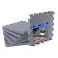 Bodenschutzmatte XXL Dicke [32x32cm] - extra dick 2.5cm [+150% mehr Schutz] - 6/12/18/36 Puzzlematten Schaumstoffplatte Eva Bodenmatte Sportboden für Fitnessraum Fitnessgeräte Keller Garage - Grau