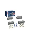 Bosch BP617 - Auto Bremsbeläge hinten - Bosch-Qualität - für weniger Bremsgeräusche und Bremsstaub - ECE-R90 zertifiziert - kupferfrei - 1 Set mit 4 Bremsbelägen - Mit Zubehör