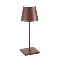 Zafferano, Poldina Pro Mini Lampe, Kabellose, Wiederaufladbare Tischlampe mit Touch Control, Auch für den Außenbereich Geeignet, Dimmer, 2200-3000 K, Höhe 30 cm, Farbe Corten