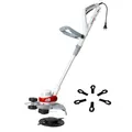 IKRA Elektro Rasentrimmer IGT 650 D-TC| 650 W | 30 cm Schnittbreite | TwinCut System| Pflanzenschutzbügel | mit Fadenspule, Nylonmesser & Ersatzmesser