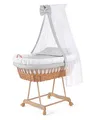 Waldin Stubenwagen-Set mit Ausstattung,XXL,Bollerwagen,komplett,9 Modelle wählbar,Stoffe weiß/Punkte weiß