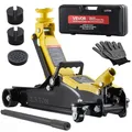 VEVOR Hydraulischer Rangierwagenheber 2,5 t Tragkraft, Flacher Wagenheber aus Stahl mit Einkolben-Schnellhubpumpe & SUV-Adaptern, Autoheber für Limousinen, 85–320 mm Hubbereich, Rennwagenheber