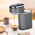 BLITZHOME® C180 Mini-Kaffeemaschine, tragbarer Espressokocher, 15Bar Druck, Heiß-/Kaltextraktion, einfache Reinigung für Zuhause, Büro und unte... - Silber