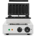 Waffeleisen Am Stiel, 6 Waffeln Gleichzeitig, 120 Stück Pro Stunde, Regelbar 0°-300°c, Teflonbeschichtet, Waffel Gusseisen Mit Edelstahlgehäuse, Waffle Maker 1550 Watt, Timerfunktion, Kaltgriff - Vertes