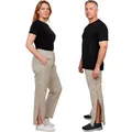 Dobsom Reha Hose SALTÖ für Damen und Herren | Sand | 4XL | Überziehhose für Fahrrad und Roller, Physio, Gipsbein, OP | Seitlich zu öffnen | Durchgehender Reißverschluss
