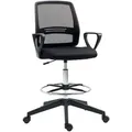 Vinsetto Arbeitsstuhl, Schwarz, Textil, 66x120x68 cm, Arbeitszimmer, Bürostühle, Drehstühle