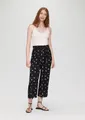 QS Culotte Hose Gemusterte Hose mit Bindeband