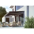 Halbkassetten Markise SUN LED 300 x 200 cm Gestell Anthrazit Tuch Grau NHK,i.