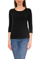 Alkato Damen Shirt 3/4 Arm mit Rundhals, Farbe: Schwarz, Größe: M