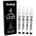 Chalkola Kreidestifte für Tafel Abwaschbar Weiß - 4 Kreidemarker Weiss 1mm extra feine Spitze - Kreidestift Weiß für Fenster, Tafel, als Glasstift- Chalk Markers für Erwachsene & Kinder