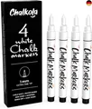 Chalkola Kreidestifte für Tafel Abwaschbar Weiß - 4 Kreidemarker Weiss 1mm e