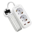 Adapter England Deutschland Stecker, Reiseadapter UK mit PD20W USB Schnellladung, 2-Fach Steckdosenadapter England Typ G 1,5 m Kabel UK Adapter für UK, London, Ireland, Zypern, Dubai, Singapur