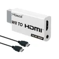 Mcbazel Wii HDMI Adapter mit 1,5 m HDMI Kabel 1080P, Wii Video-Audio Signal Konverter 1080P Full HD mit 3,5 mm Stereo-Audioanschluss für Wii Konsole HDMI Monitor HDTV Video Projektor
