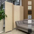 HEXIM Paravent 180x180 cm - Trennwand 4-teilig klappbar für Innenbereich - Raumteilung Büro Homeoffice Stellwand Privatsphäre freistehend (LR192-creme)