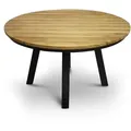 CLEMENTO Dundee Gartentisch Ø130 cm Rund Aluminium/Teak Anthrazit - Anthrazit