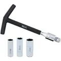 CCLIFE Zündkerzenschlüssel Zündkerzenschlüssel für Auto und Motorrad Zündkerzenentferner-Werkzeug 4tlg 16mm/18mm/21mm, T-Griff 1/2”