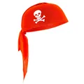 Widmann 2511Q, Piratenkappe rot mit Totenkopf, Einheitsgröße, Fasching