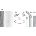Alberts Maschendrahtzaun, Höhe 120 cm, Länge 25 m, Zaun-Komplettset zum Einbetonieren, verzinkt, Maschenweite 60 x 60 mm - Silber