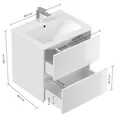 Badmöbel Limes & Waschtisch 60cm 2 Greifraum SoftClose Auszüge weiß Hgl