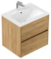 Waschtisch Waschplatz LIMES 61,5cm | Eiche gold | inkl. Keramik-Waschbecken