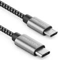 deleyCON 1,5m USB C auf Micro USB Kabel Adapter - Ladekabel & Datenkabel in Beide Richtungen - Kompatibel mit Handy Smartphone Tablet Ladegerät Notebook usw. - Schwarz