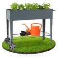 Arebos Hochbeet mit Rädern und Ablage 108 x 51 x 80 cm | Frühbeet Kräuterbeet Blumenkasten Garten Terassen Gemüsebeet Gartenbeet Blumenkübel für Balkon | ideal für den Anbau von Gemüse Obst Kräutern
