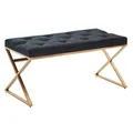 FineBuy gepolsterte Sitzbank 90 cm Samt Schwarz - Chesterfield Polsterbank für Garderobe Schlafzimmer & Wohnzimmer - Garderobenbank Eingangsbereich
