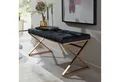 FINEBUY Polsterbank FB82216 Sitzbank Schwarz 90 cm Bettbank Chesterfield Flurbank Samt (Garderobenbank Chesterfield, Bettbank Schlafzimmer), Flur Polsterbank, Samt Schwarz / Gold 90x46x44 cm