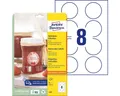 Avery Zweckform Etiketten Etiketten rund 65 mm weiß wiederablösbar VE=80 Stück