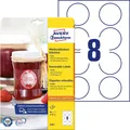 AVERY Zweckform Marmeladenetiketten Art. 5081 (80 Aufkleber ablösbar, Ø 65mm auf