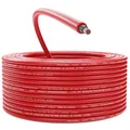 deleyCON 100m Solarkabel 6mm² - Hochwertiges Photovoltaik-Kabel für PV-Anlagen - UV-Beständig Halogenfrei für 1kV AC 1,5kV DC - Ideal für Feste Verlegung und PV-Steckkontakte - Rot