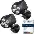 Bewegungsmelder für Aussen, 2x4 LEDs, Kabelloses Sicherheitslicht, 600 Lm