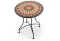 Raburg Gartentisch Mosaiktisch, Balkon- und Terrassentisch, 60 cm Ø, 72 cm hoch, Mayla (rund), liebevolle Handarbeit, Mosaikmuster, schwarzes Metallgestell