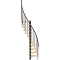 Minka Spindeltreppe Suono Smart 38 - 305,5cm Geschosshöhe Buche Schwarz für 120x68cm Deckenöffnung