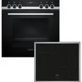 Siemens HE517BBS4 + EI645CFB6E, Zonen-Induktionskochfeld, 4 Zone(n), Glaskeramik, Schwarz, Berührung, 58,3 cm - Schwarz