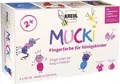 KREUL 23051 - Mucki Fingerfarbe für Königskinder, 6 x 50 ml in Weiß, Feenstaub-R
