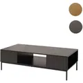 TV-Rack HWC-O39, TV-Board Fernsehtisch Lowboard TV-Schrank Ablage Fächer, Melamin MDF 39x120x60cm ~ Holzoptik schwarz