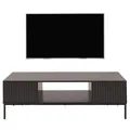 Mendler TV-Rack HWC-O39, TV-Board Fernsehtisch Lowboard TV-Schrank Ablage Fächer, Melamin MDF 39x120x60cm - Holzoptik schwarz