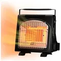 HOMELUX Heizstrahler 1700W 2in1 Tragbare Gasheizung, Gasheizung für innenräume Outdoor, Gasheizer, Gasheizung Camping, Heizung Ohne Strom, Gasheizstrahler schwarz